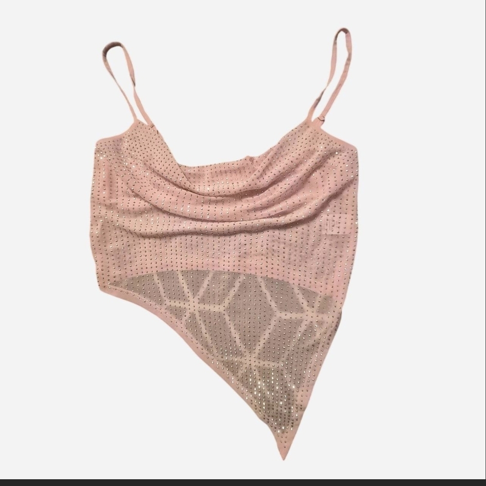 Bear Dance Pink Embellished Crop Top